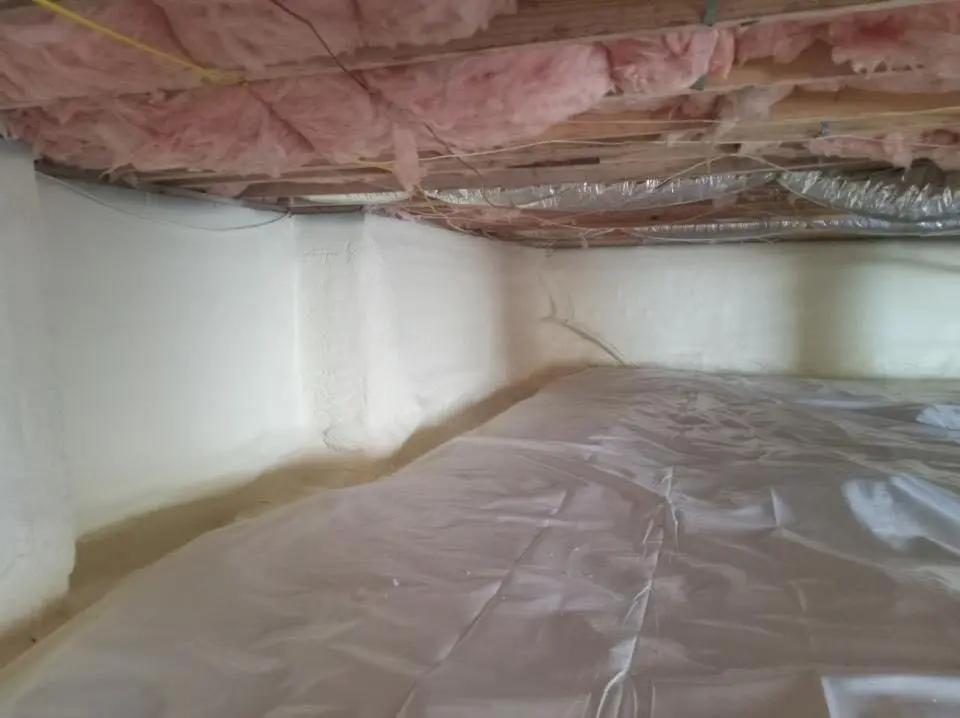 Crawl space encapsulation with closed-cell spray foam for Attic Insulation in East Hanover